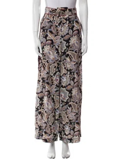 Pre-owned Zimmermann Silk Wide Leg Pants In Black