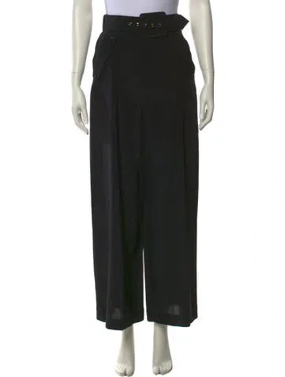 Pre-owned Zimmermann Silk Wide Leg Pants In Black