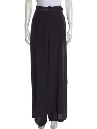 Pre-owned Zimmermann Silk Wide Leg Pants In Black