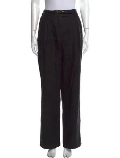 Pre-owned Zimmermann Silk Wide Leg Pants In Black