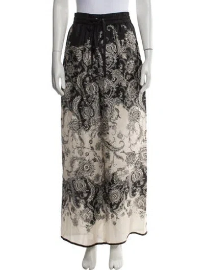 Pre-owned Zimmermann Silk Wide Leg Pants In Black