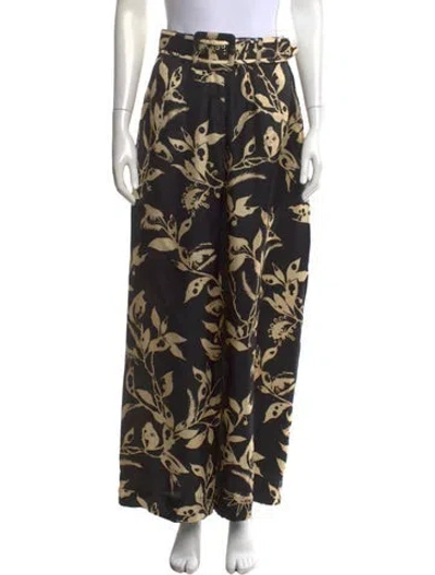 Pre-owned Zimmermann Silk Wide Leg Pants In Black