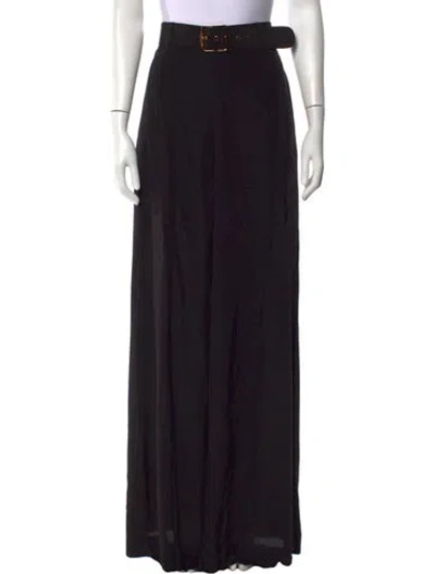 Pre-owned Zimmermann Silk Wide Leg Pants In Black