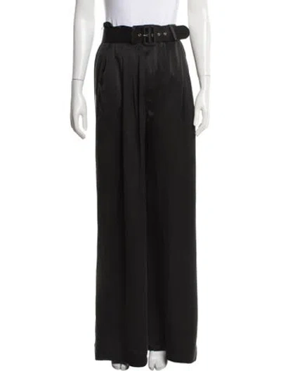 Pre-owned Zimmermann Silk Wide Leg Pants In Black