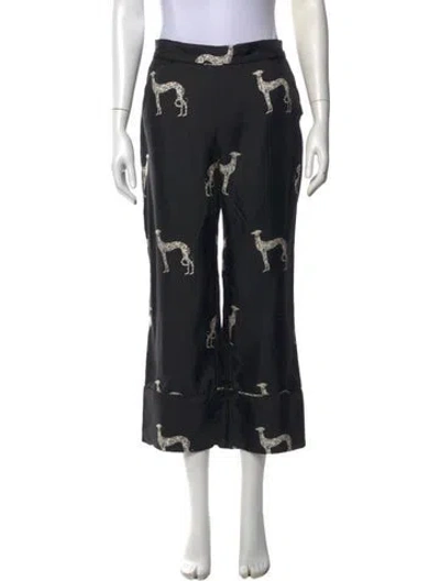 Pre-owned Zimmermann Silk Wide Leg Pants In Black