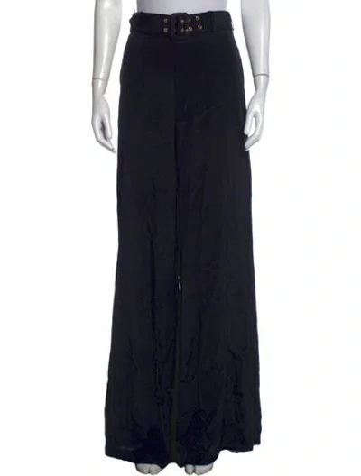 Pre-owned Zimmermann Silk Wide Leg Pants In Black