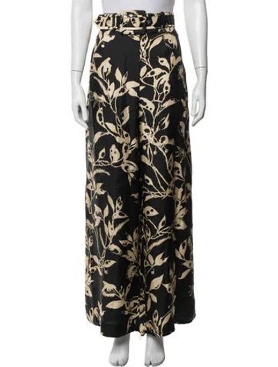 Pre-owned Zimmermann Silk Wide Leg Pants In Black