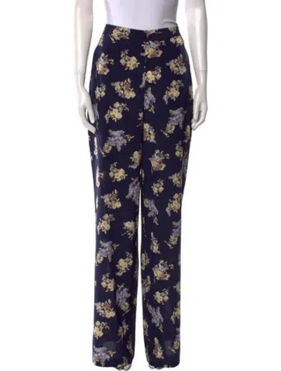 Pre-owned Zimmermann Silk Wide Leg Pants In Blue