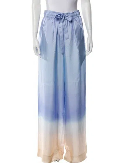 Pre-owned Zimmermann Silk Wide Leg Pants In Blue