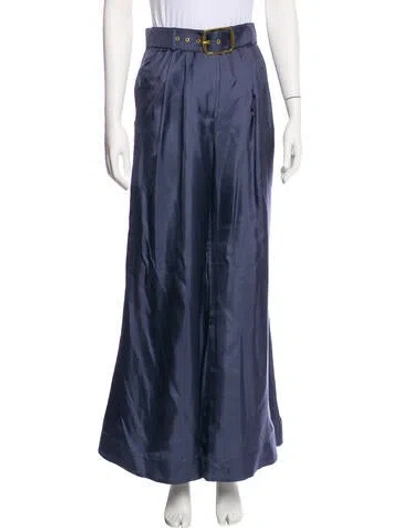 Pre-owned Zimmermann Silk Wide Leg Pants In Blue