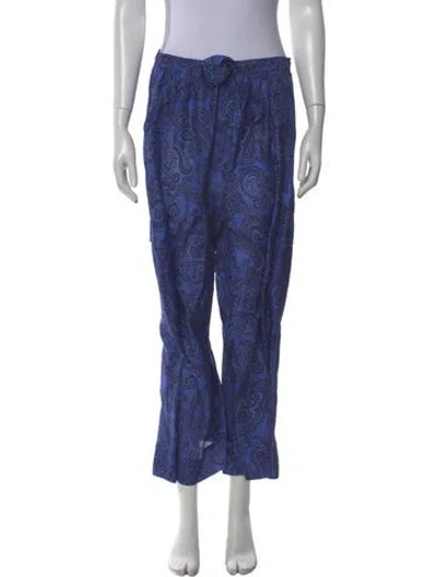 Pre-owned Zimmermann Silk Wide Leg Pants In Blue
