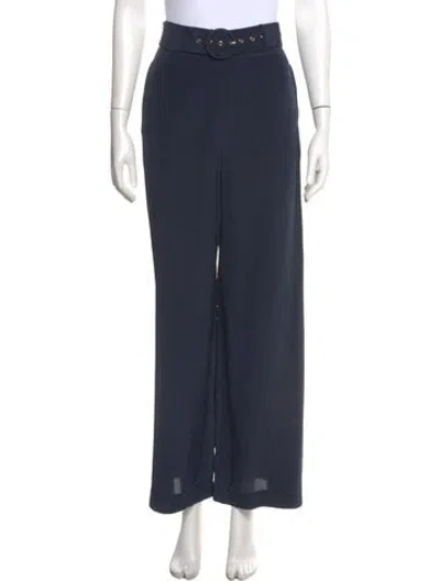 Pre-owned Zimmermann Silk Wide Leg Pants In Blue