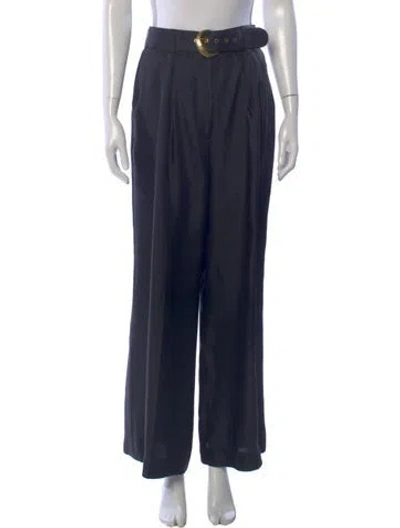 Pre-owned Zimmermann Silk Wide Leg Pants In Blue
