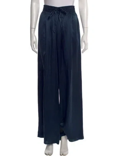 Pre-owned Zimmermann Silk Wide Leg Pants In Blue