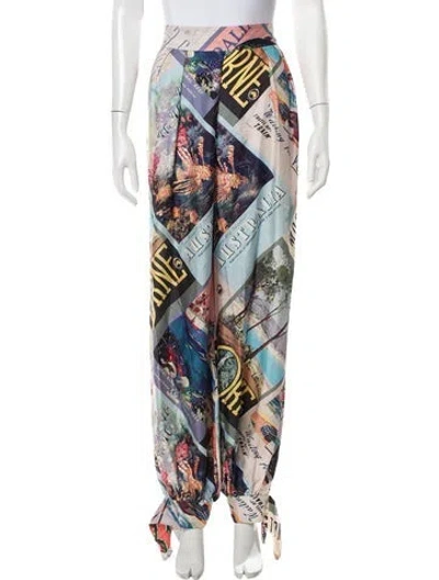 Pre-owned Zimmermann Silk Wide Leg Pants In Blue