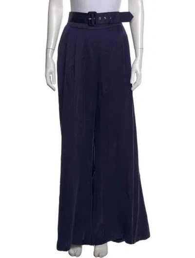 Pre-owned Zimmermann Silk Wide Leg Pants In Blue