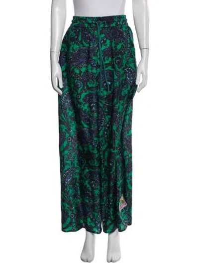 Pre-owned Zimmermann Silk Wide Leg Pants In Blue