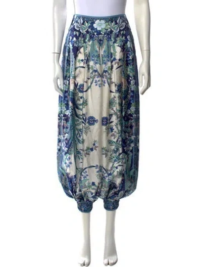 Pre-owned Zimmermann Silk Wide Leg Pants In Blue