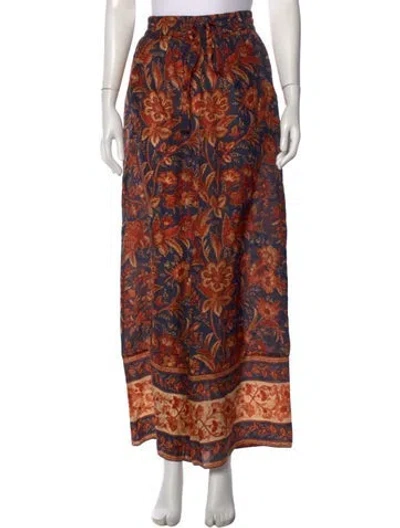 Pre-owned Zimmermann Silk Wide Leg Pants In Blue