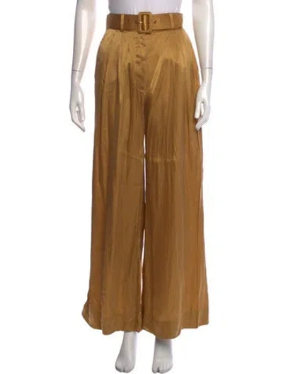 Pre-owned Zimmermann Silk Wide Leg Pants In Brown