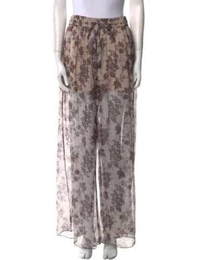 Pre-owned Zimmermann Silk Wide Leg Pants In Gray