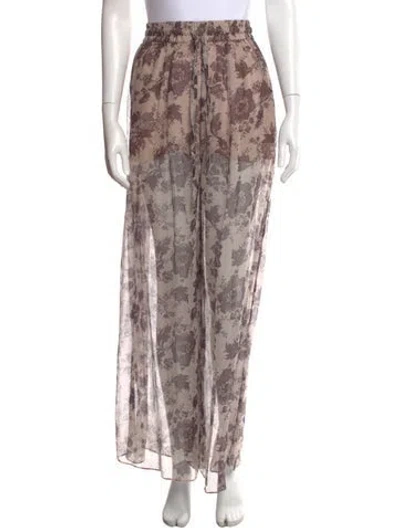 Pre-owned Zimmermann Silk Wide Leg Pants In Gray