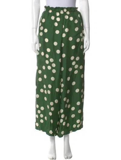Pre-owned Zimmermann Silk Wide Leg Pants In Green