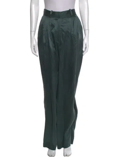 Pre-owned Zimmermann Silk Wide Leg Pants In Green
