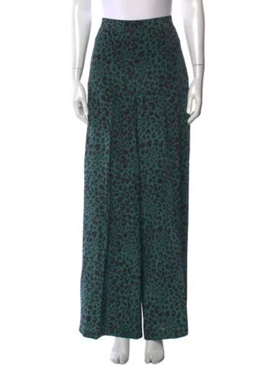 Pre-owned Zimmermann Silk Wide Leg Pants In Green