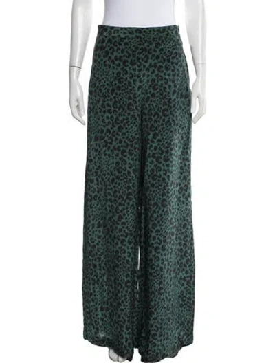 Pre-owned Zimmermann Silk Wide Leg Pants In Green