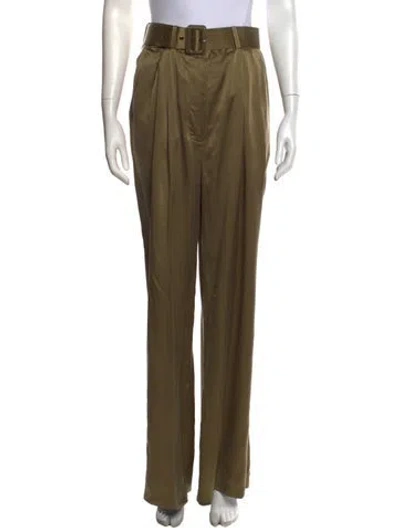 Pre-owned Zimmermann Silk Wide Leg Pants In Green