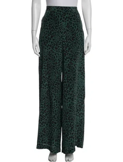 Pre-owned Zimmermann Silk Wide Leg Pants In Green