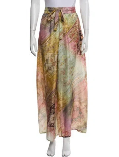 Pre-owned Zimmermann Silk Wide Leg Pants In Multi