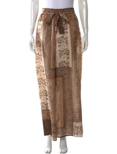 Pre-owned Zimmermann Silk Wide Leg Pants In Multi