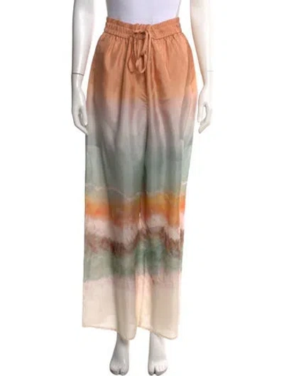 Pre-owned Zimmermann Silk Wide Leg Pants In Multicolor