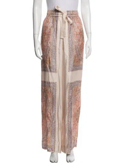 Pre-owned Zimmermann Silk Wide Leg Pants In Multicolor