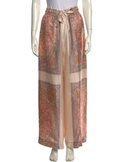 Pre-owned Zimmermann Silk Wide Leg Pants In Neutral