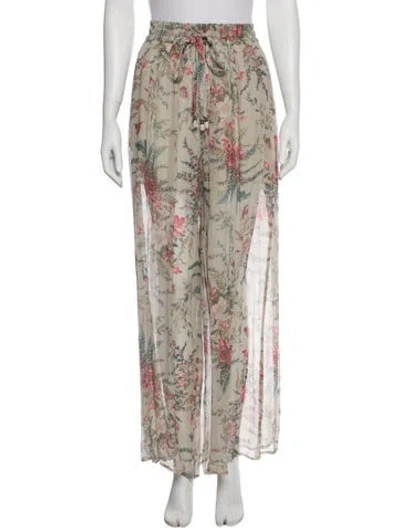 Pre-owned Zimmermann Silk Wide Leg Pants In Neutral