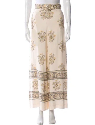 Pre-owned Zimmermann Silk Wide Leg Pants In Neutral