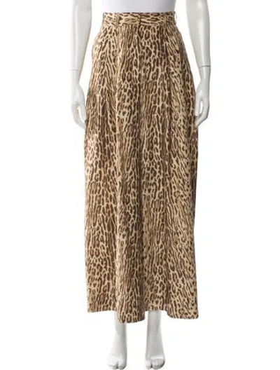 Pre-owned Zimmermann Silk Wide Leg Pants In Neutral