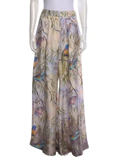 Pre-owned Zimmermann Silk Wide Leg Pants In Neutral