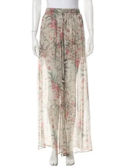 Pre-owned Zimmermann Silk Wide Leg Pants In Neutral