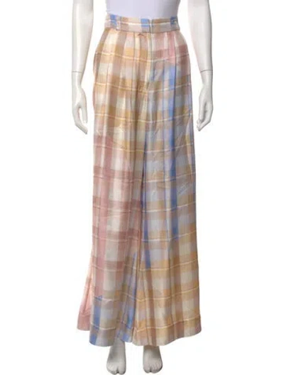 Pre-owned Zimmermann Silk Wide Leg Pants In Neutral