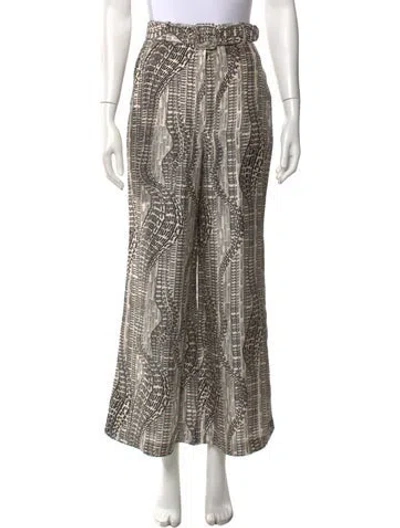 Pre-owned Zimmermann Silk Wide Leg Pants In Neutral