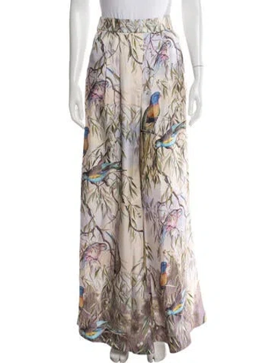 Pre-owned Zimmermann Silk Wide Leg Pants In Neutrals