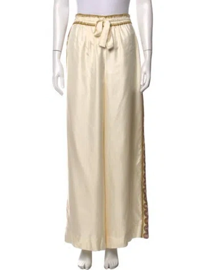 Pre-owned Zimmermann Silk Wide Leg Pants In Neutrals