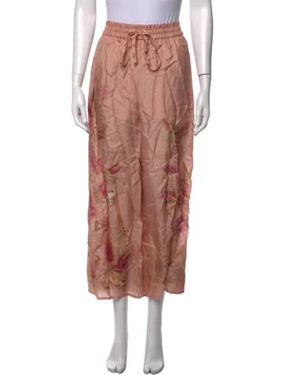 Pre-owned Zimmermann Silk Wide Leg Pants In Neutrals