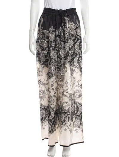 Pre-owned Zimmermann Silk Wide Leg Pants In Neutrals
