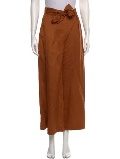 Pre-owned Zimmermann Silk Wide Leg Pants In Orange