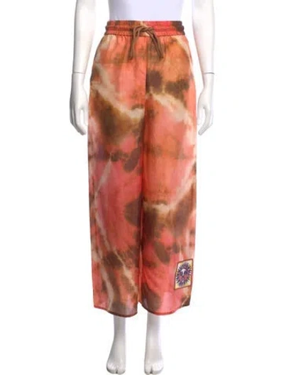 Pre-owned Zimmermann Silk Wide Leg Pants In Orange